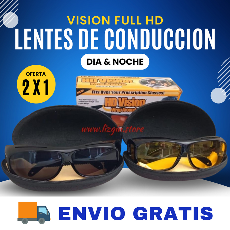 Pack (2x1) LENTES DE CONDUCIR con ESTUCHES: Visión TotalHD Noche & Día