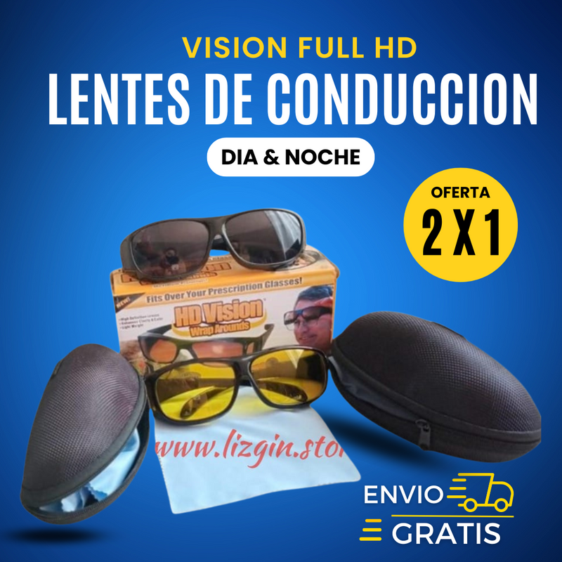 Pack (2x1) LENTES DE CONDUCIR con ESTUCHES: Visión TotalHD Noche & Día