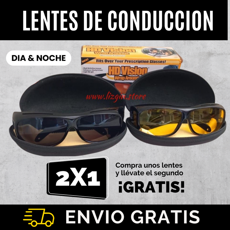 Pack (2x1) LENTES DE CONDUCIR con ESTUCHES: Visión TotalHD Noche & Día