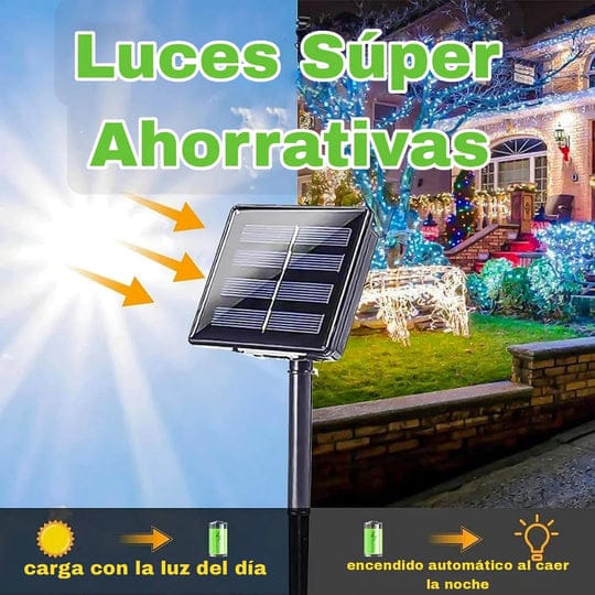 COMBO NAVIDEÑO (Luces con Panel Solar y Proyector Navideño)